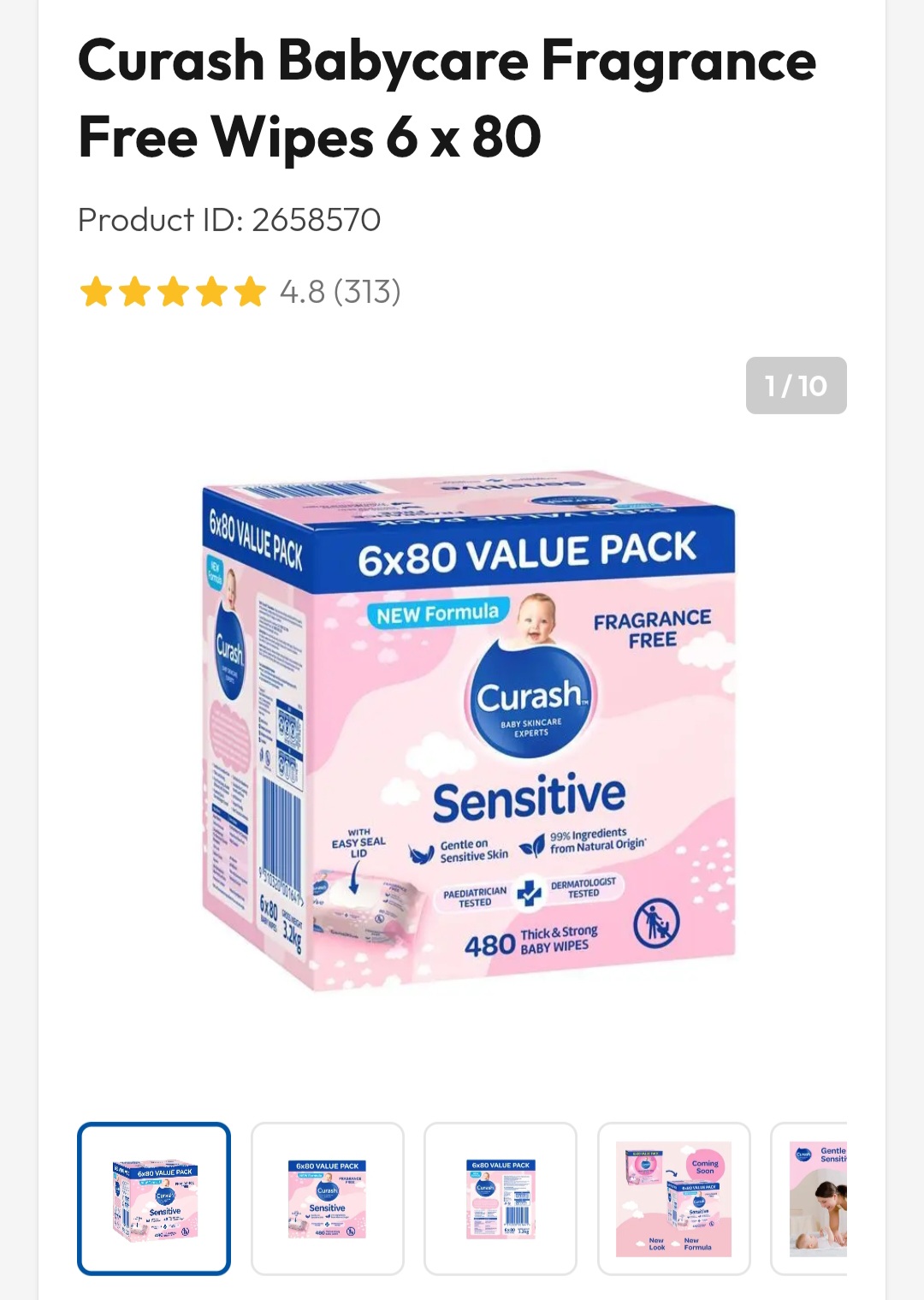 Sensitive or Water Wipes