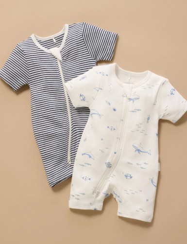 2 Pack Short Growsuit - Size 0000 (newborn)