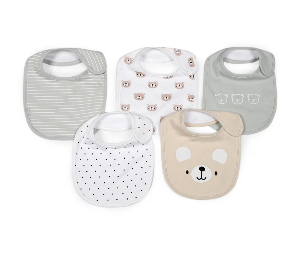 5 pack bibs - bear