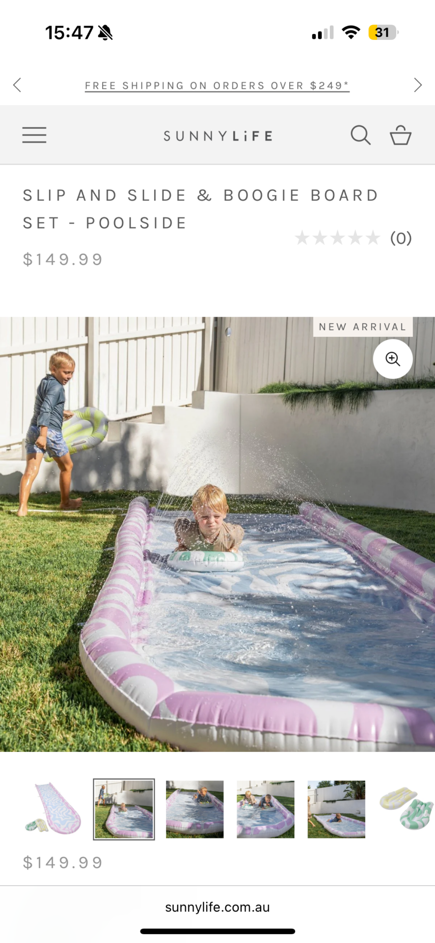 Sunny life slip and slide - Claire and Oliver