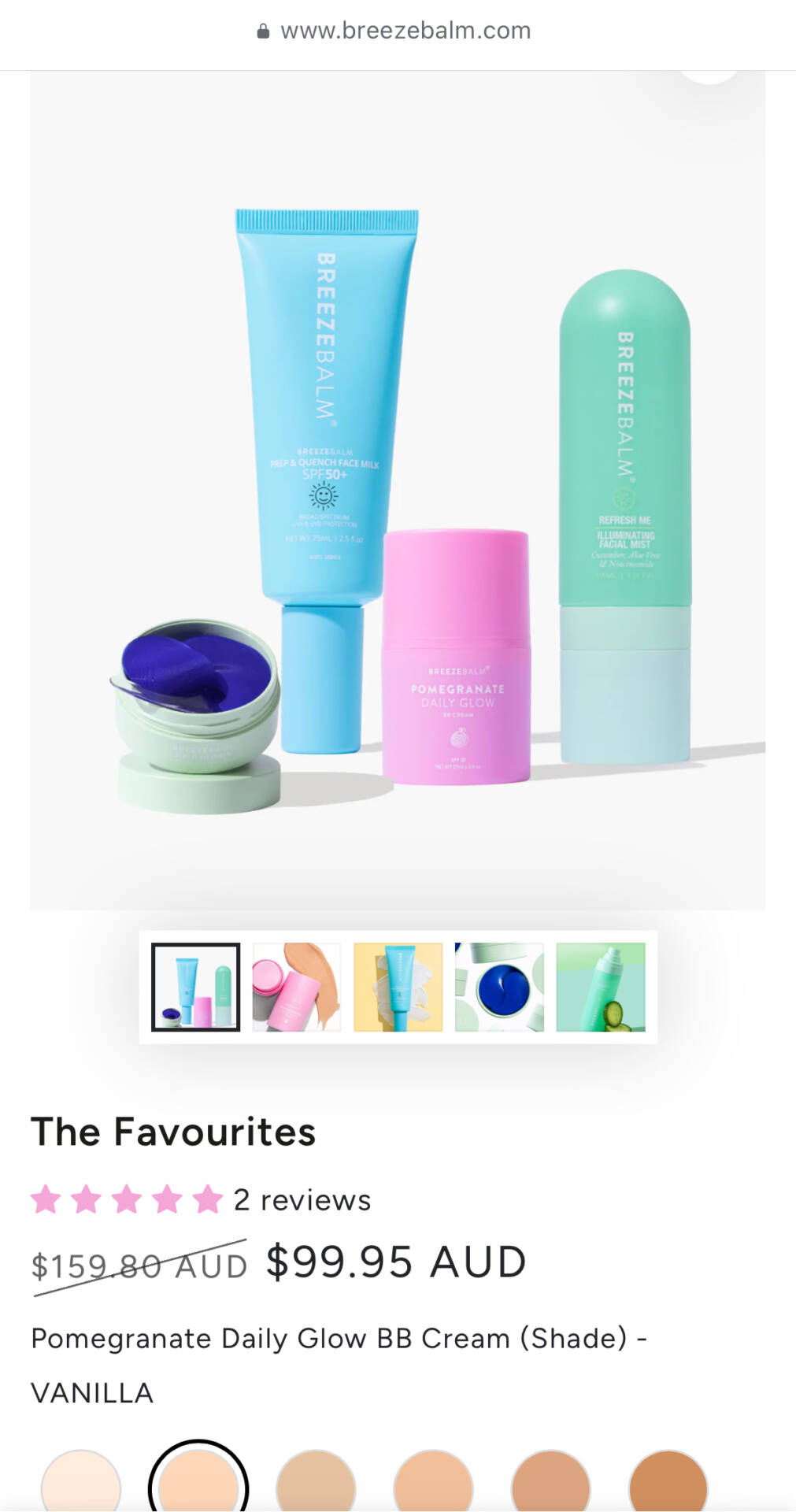 Breeze Balm Favourites Set in Vanilla