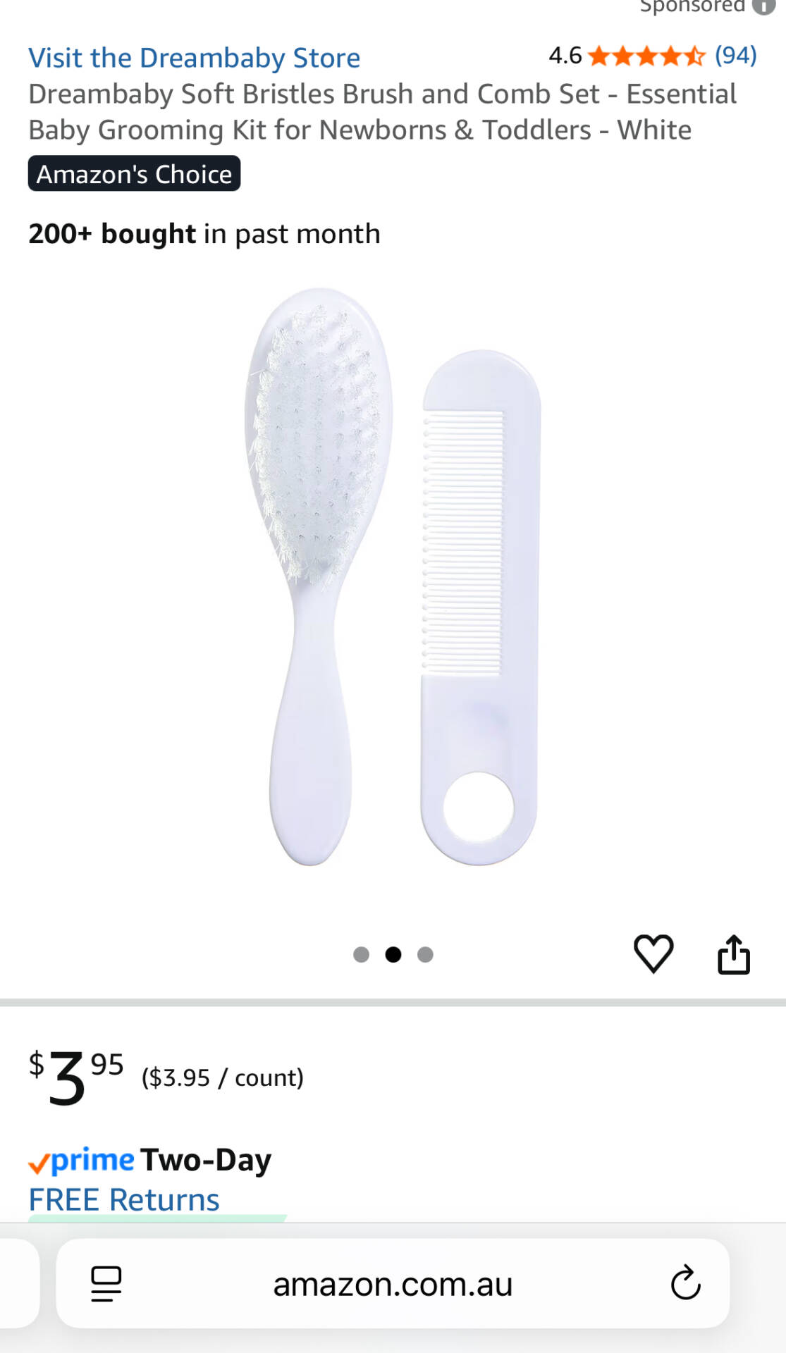 Baby comb / brush set