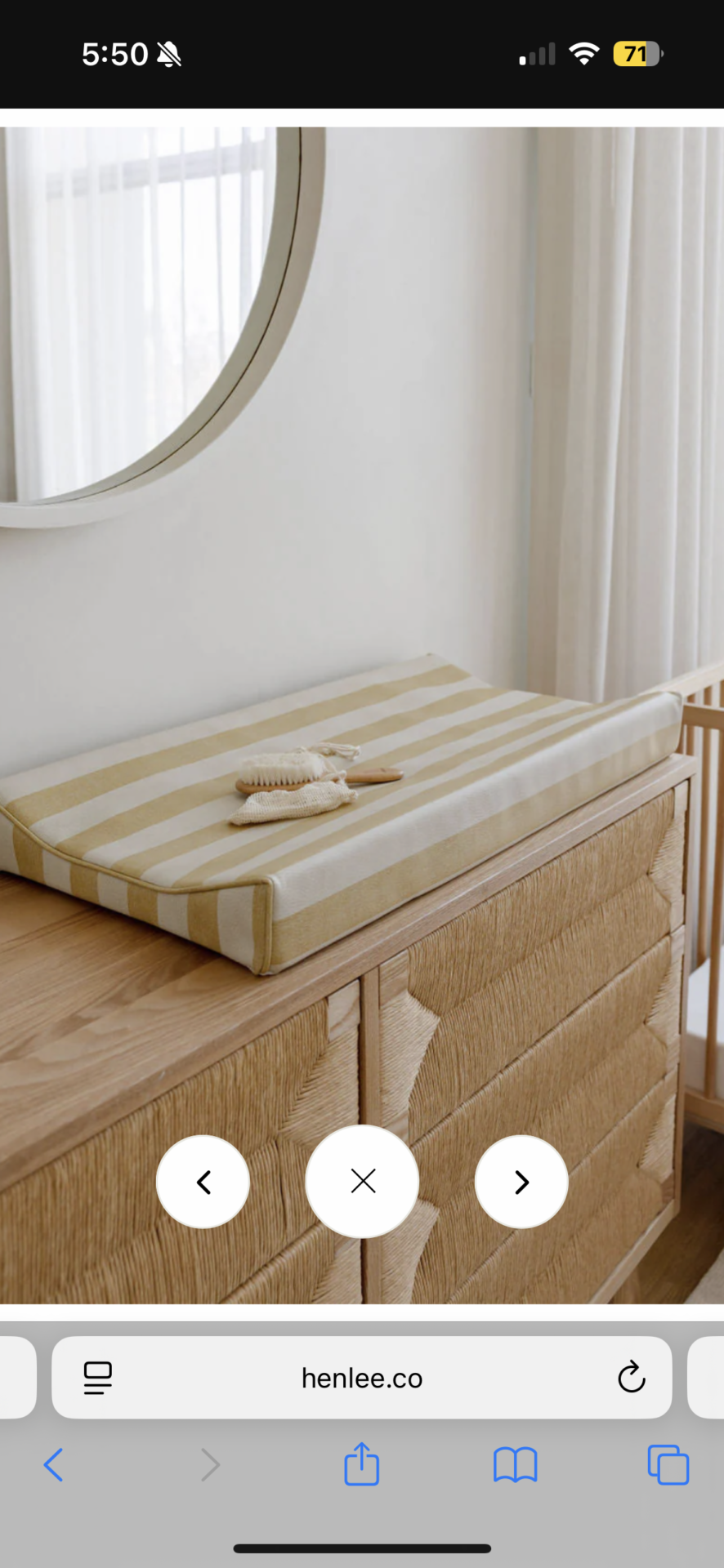 Henlee Baby Change Mat - Yellow Mustard Stripe