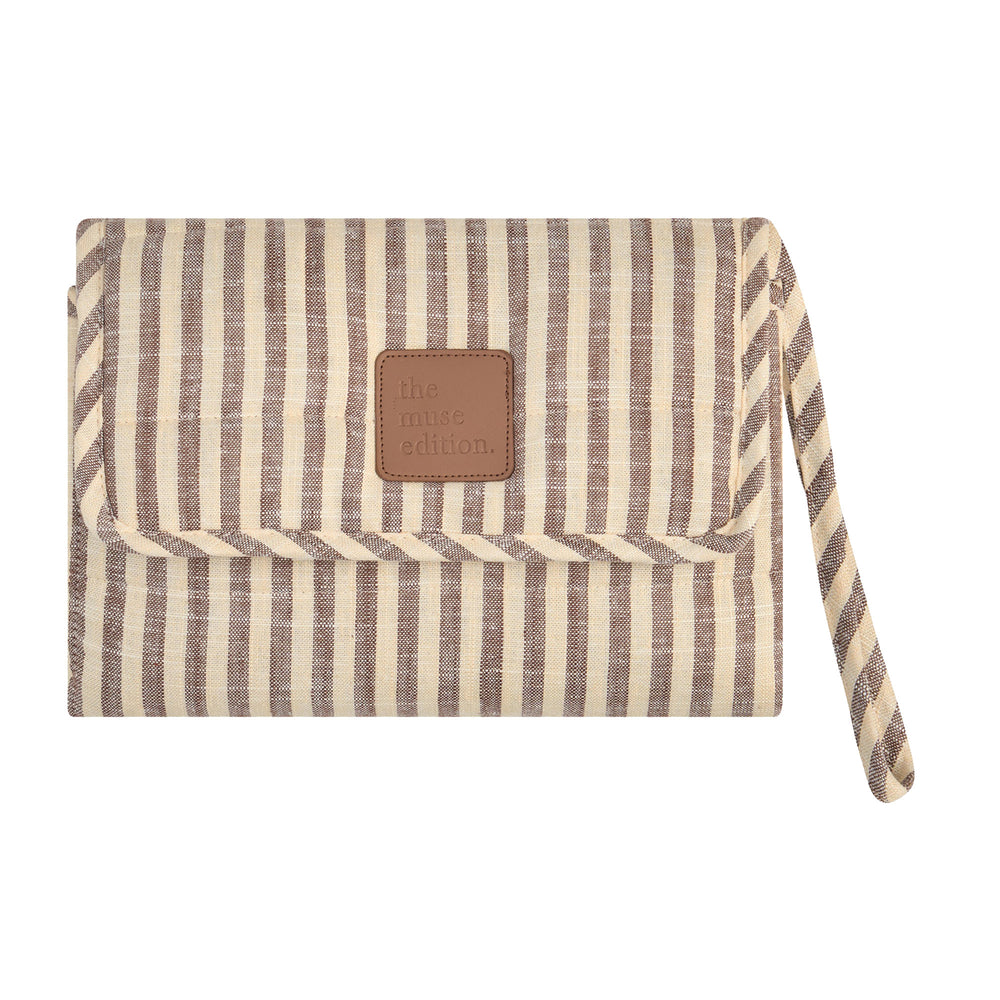 Lemon Sorbet Stripe Linen Change Mat