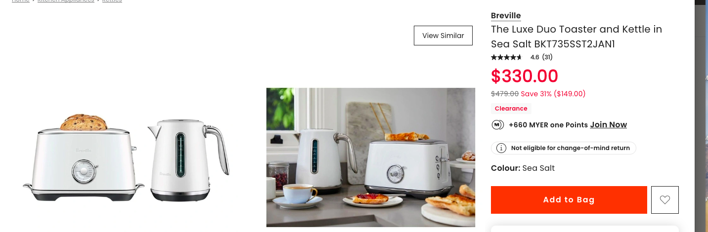 Breville Kettle and Toaster
