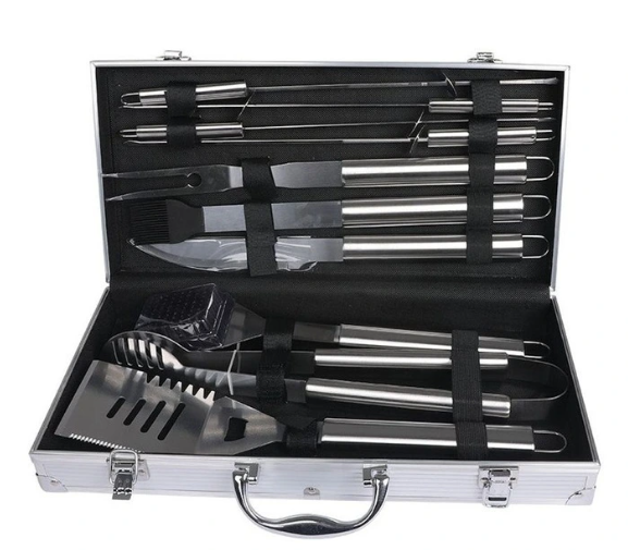 Moyasu BBQ Tool Set 10 Pieces in Silver