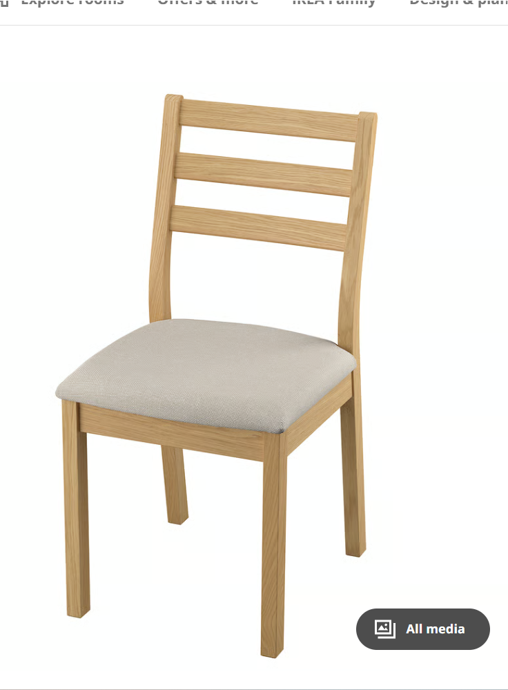 TONSTAD Chair, oak effect/Fridtuna light beige