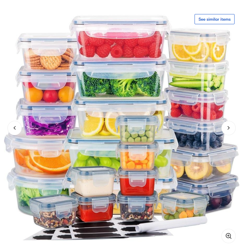 Stelive 24 PCs Food Storage Container Set, Leak Proof Lunch Boxes, BPA-Free Clear Plastic Storage Containers for Home & Kitchen Organization with Labels & Pen