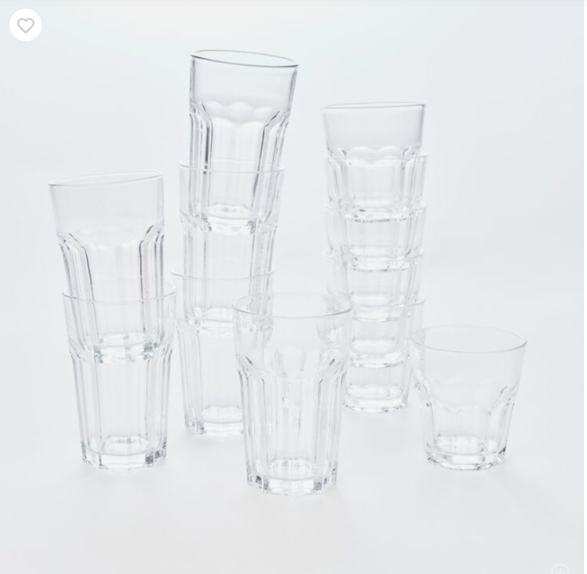 Culinary Co Classic Glass Tumbler 12 Piece Set Clear