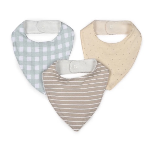3 Pack Bandana Bibs, Gingham - Anko