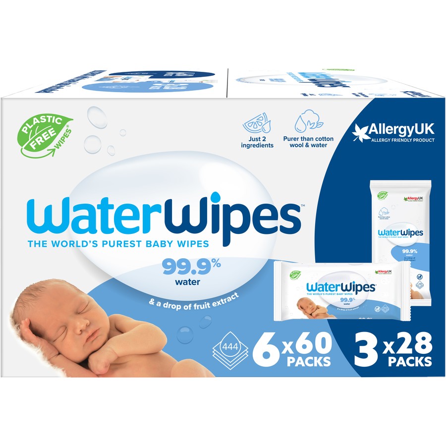 WaterWipes Fragrance-Free Mixed Convenience Pack (6x60 - 3x28)