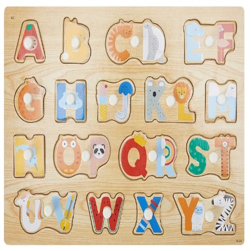 Wooden Alphabet Peg Puzzle