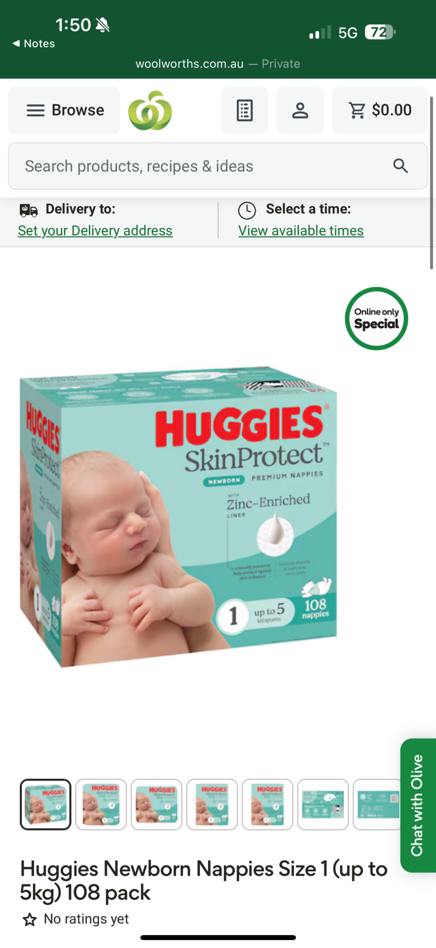 1 large box newborn nappies