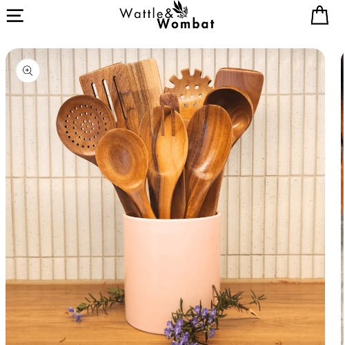 9 piece wooden utensil set