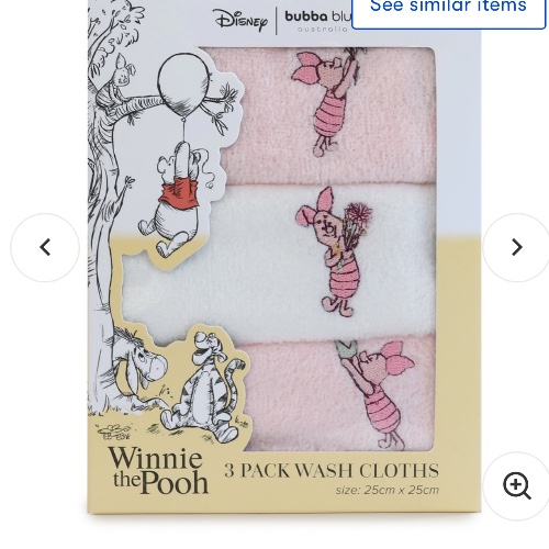 Winnie The Pooh Piglet Wash Cloths 3 Pack