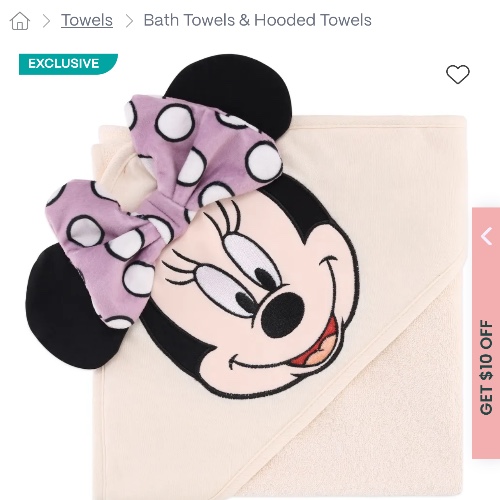 Disney Hooded Towel Minnie Mouse