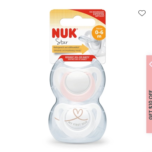Nuk Star Orthodontic Soother - Girl Pink 0-6M
