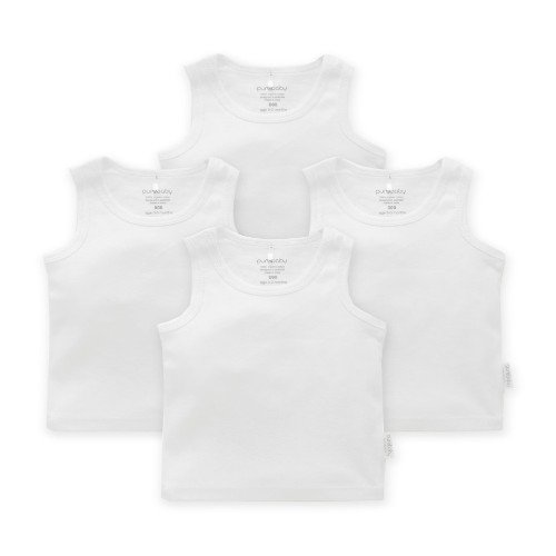 Pure Baby 4 Pack Rib Singlet