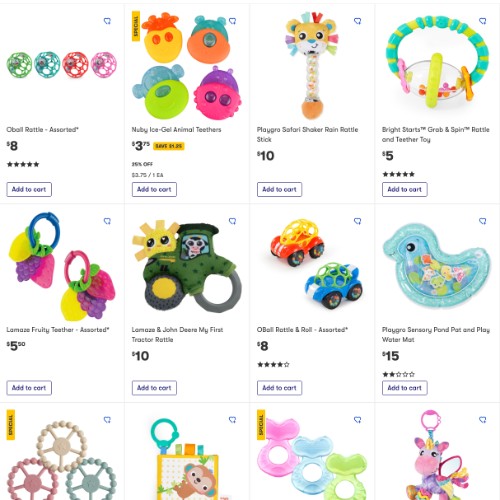 Assortment of toy options