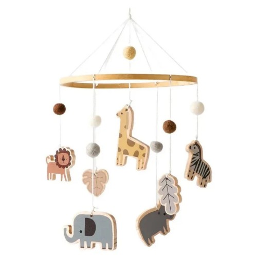Zoo-Themed Baby Crib Mobile with Rattles - Toys for 0-12 Months