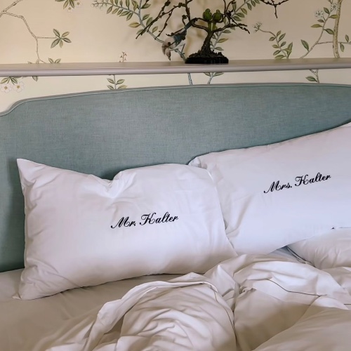 Personalised Embroidered Pillow Case (Gift for Mon and Tom)