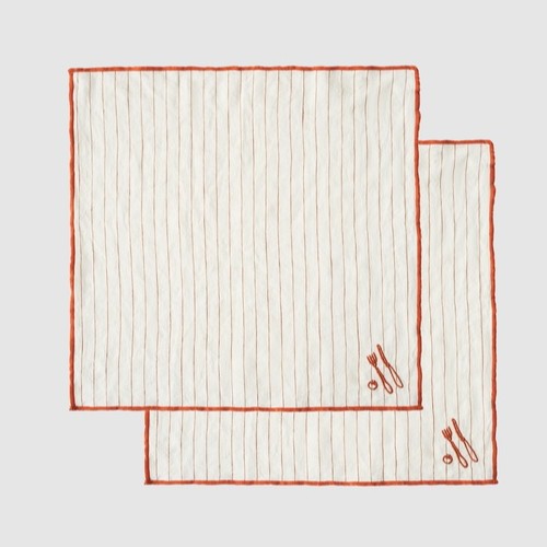 Embroidered Linen Napkin Set