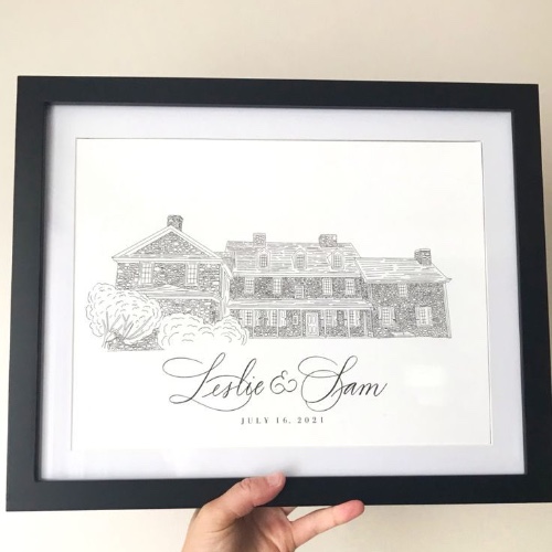 Engagement Venue Framed Painting (Gift for Mon and Tom)