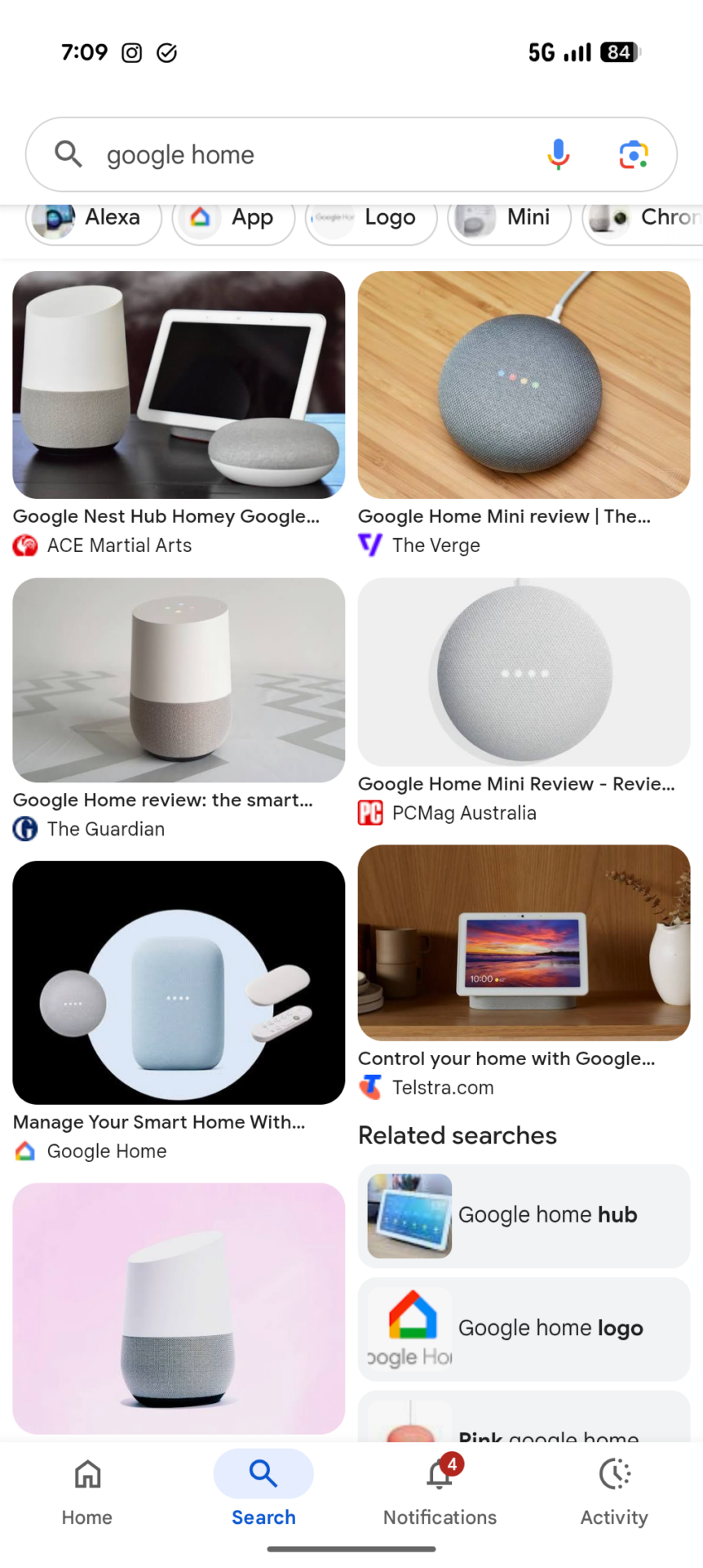 Google home (or similar)