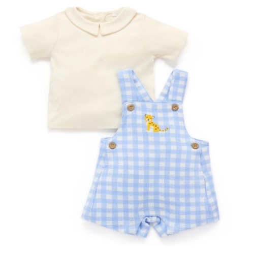 Gingham Overall Set