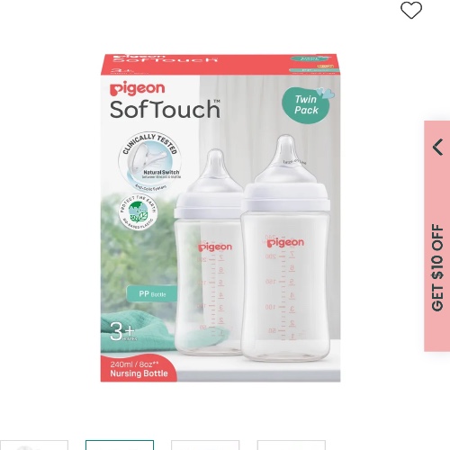 Pigeon SofTouch III Bottle PP 2Pk 240ML