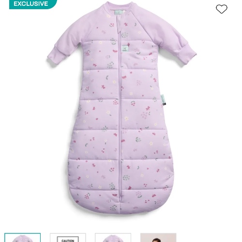 ergoPouch Long Sleeve Jersey Sleeping Bag 2.5 Tog Butterfly Gardens Size 8-24 Months