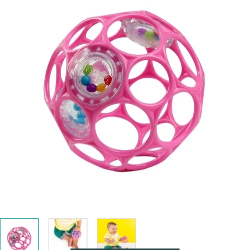 Oball Rattle Easy-Grasp Ball - Pink