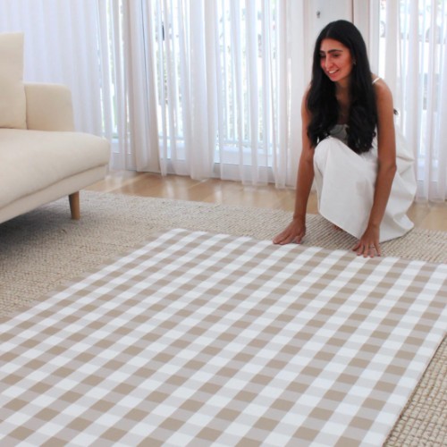 Large Gingham Latte Play Mat