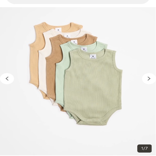 Baby Organic Cotton Rib Bodysuit 5 Pack