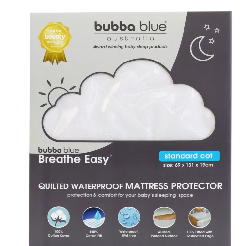 Bubba Blue Quilted Mattress Protector Cot Standard