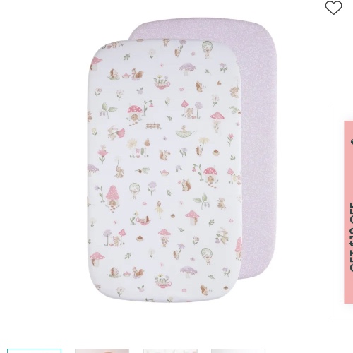 Living Textiles Cradle Fitted Sheet Whimsical Wonderland