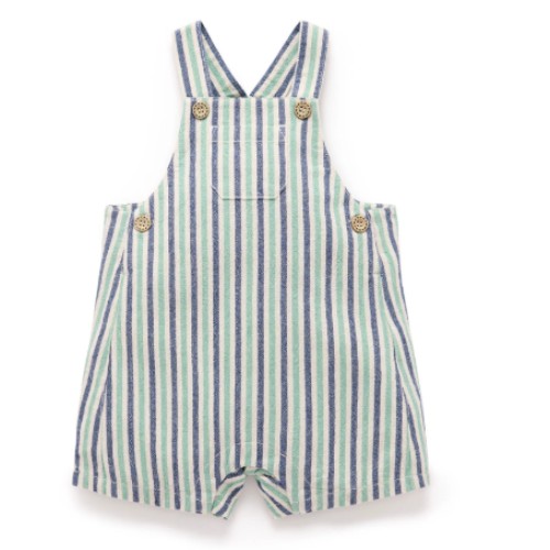 PureBaby - Iguana Striped Overalls