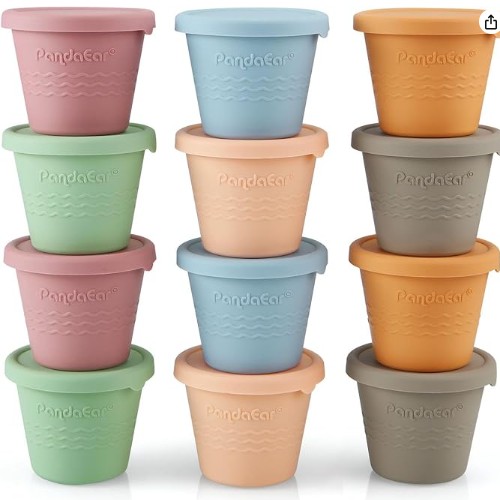 PandaEar 12 Pack Silicone Baby Food Storage Containers