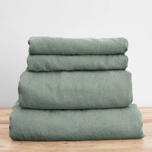 Linen Sheet Set in Sage - King