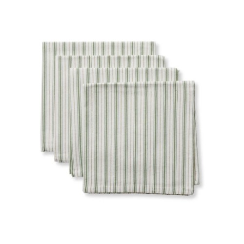 2 x Madras Link - Carol Green Stripe Napkins (Set of 4)