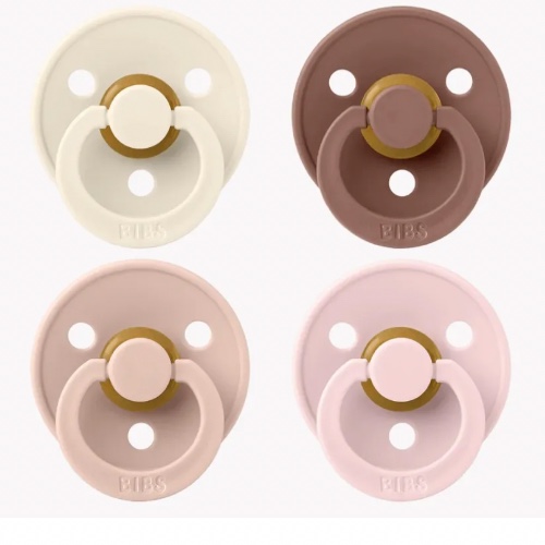 Bibs Pacifier, 4pk Latex Size 1 - Ivory/Blush/Woodchuck/Blossom