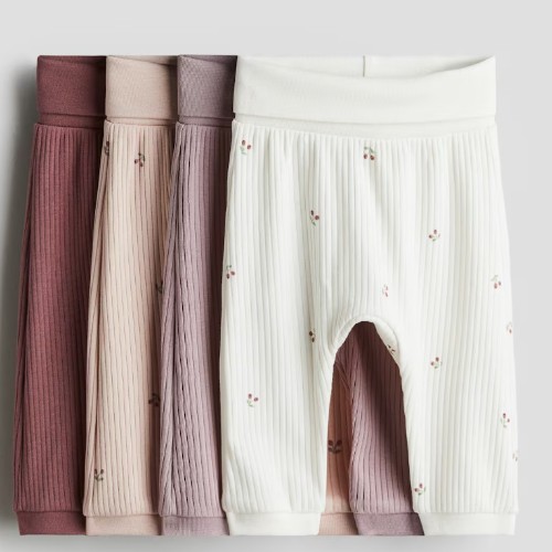 H&M 4-PACK RIB COTTON PANTS