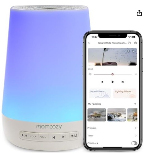 White Noise Speaker and Night Lamp