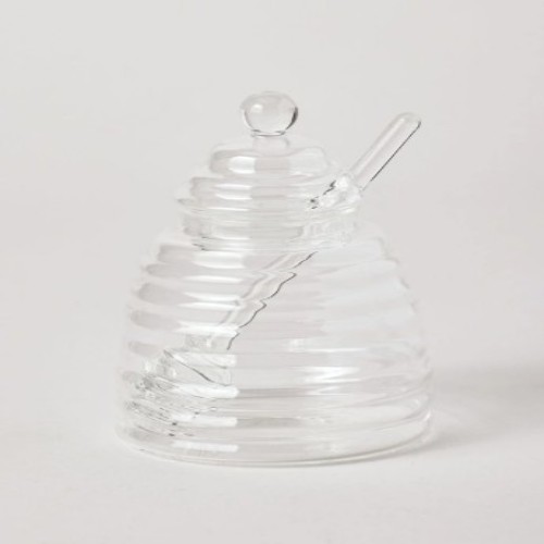 Glass Honey Pot in Clear