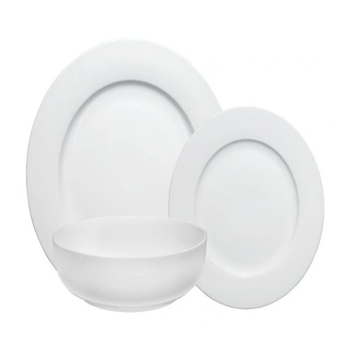 White Basics Urban Rim Dinner Set 12 Piece Gift Boxed in White