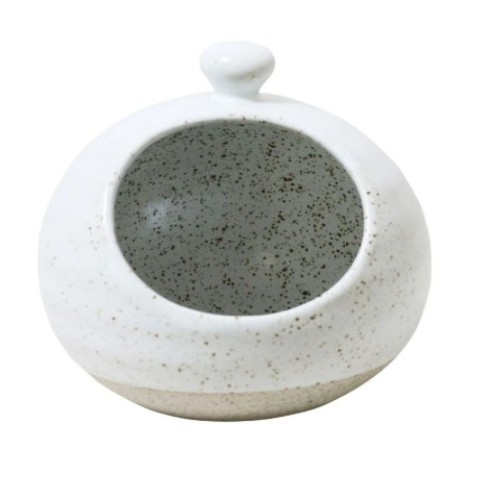 Natural Home Salt Pig 11x11x11.5cm in White Speckle