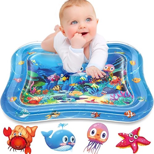 Tummy time sensory water play mat