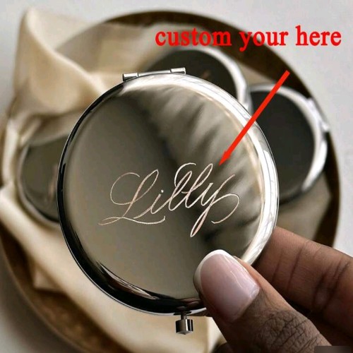 Silver compact mirror