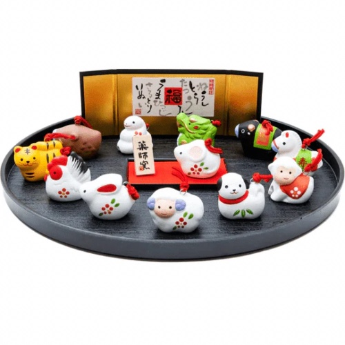 Yakushigama Twelve Zodiac Animal Circular Display Set