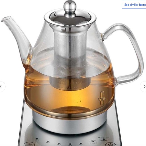 Healthy Choice 1.2L Digital Glass Kettle with Tea Infuser